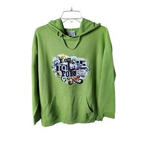 vintage green kerusso "i am to die for" just ask jesus pull over hoodie size L